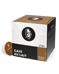 Kaffekapslen Café Au Lait package and capsule for Dolce Gusto