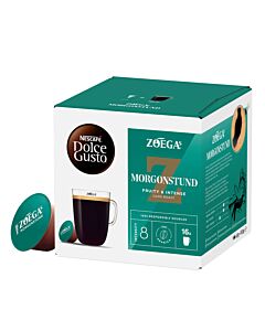 Nescafé Zoégas Morgonstund package and capsule for Dolce Gusto