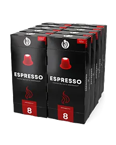 Startpaket med 100 plastkapslar Kaffekapslen Espresso för Nespresso