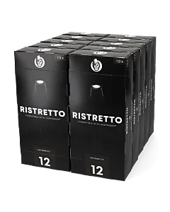 Startpaket med 100 plastkapslar Kaffekapslen Ristretto för Nespresso